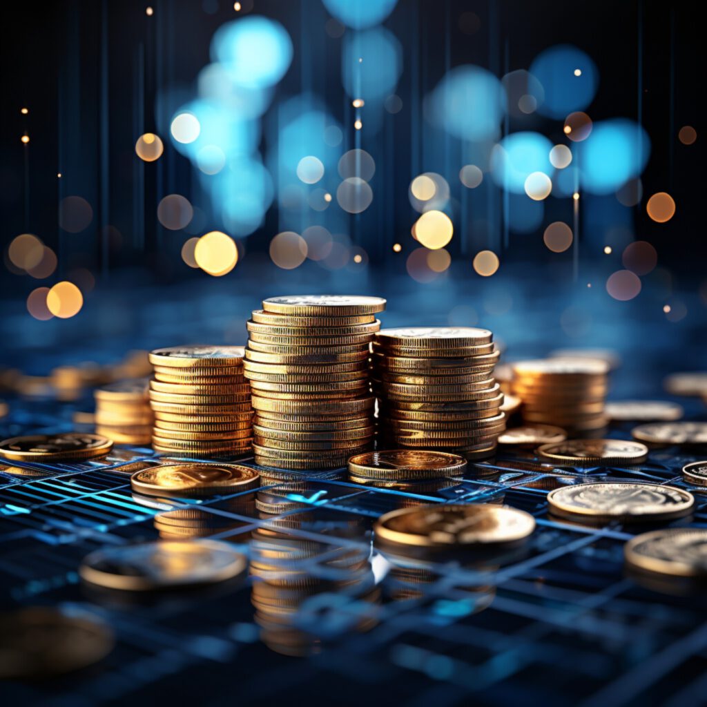 medium-ai-generated-view-coins-stack-on-dark-blue-bokeh-embodying-investment-and-prosperity-for-social-media-post-size-1024x1024 Ein Blick dahinter